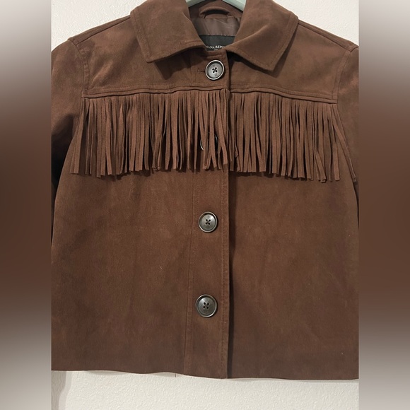 Banana Republic Dark Brown Suede Fringe Jacket - Picture 3 of 13